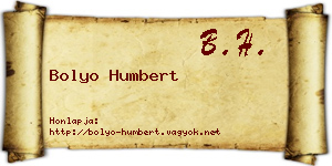 Bolyo Humbert névjegykártya